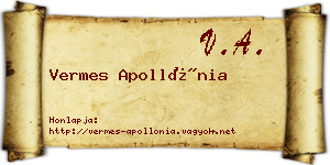 Vermes Apollónia névjegykártya